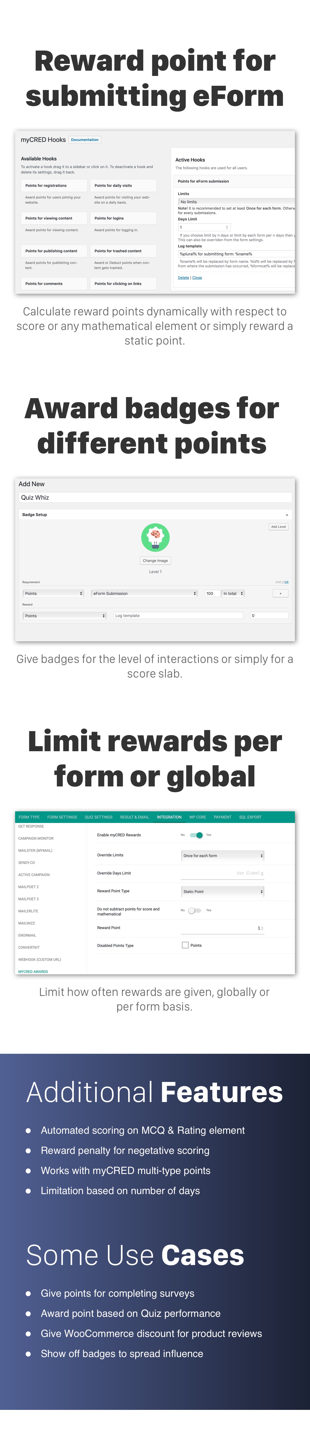 eForm myCRED product features