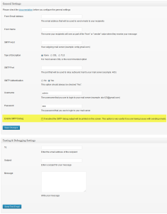 Easy WP SMTP debug mode