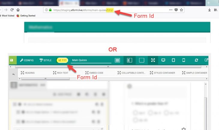 Note down the form ID