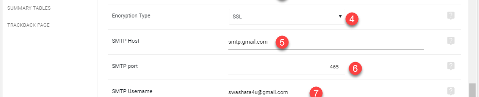Activating smtp email