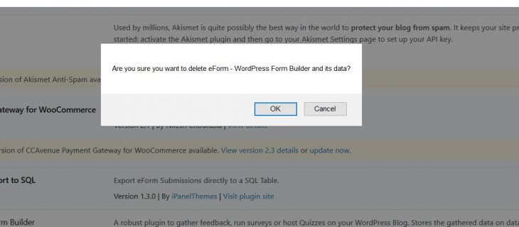 Delete Warning