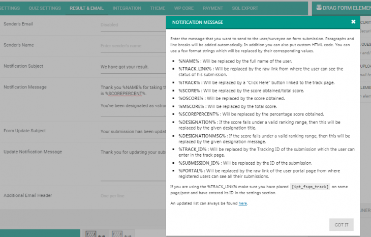 Visibility Notification Email