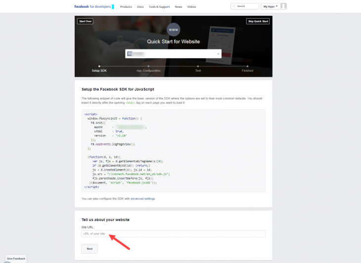 Enter site url