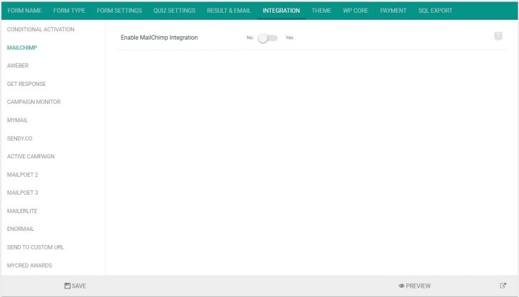 Activate Mailchimp integration 