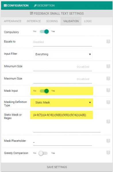 Input masking