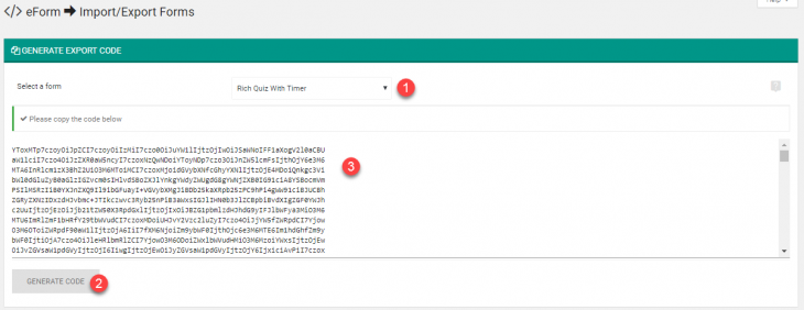 Generate export code