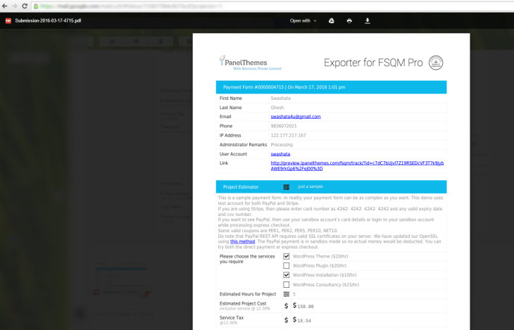 10_PDF in User and Admin Email