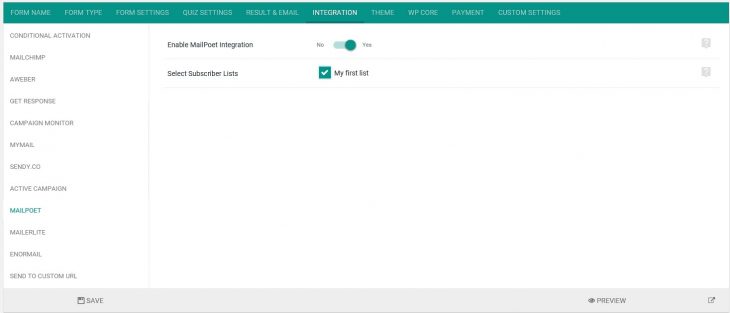 Mailpoet setup