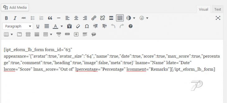 eForm-Leaderboard-Shortcode-Output