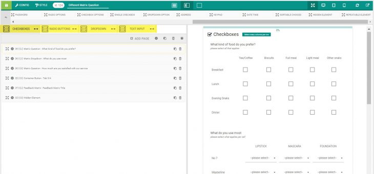 Setup containers and elements
