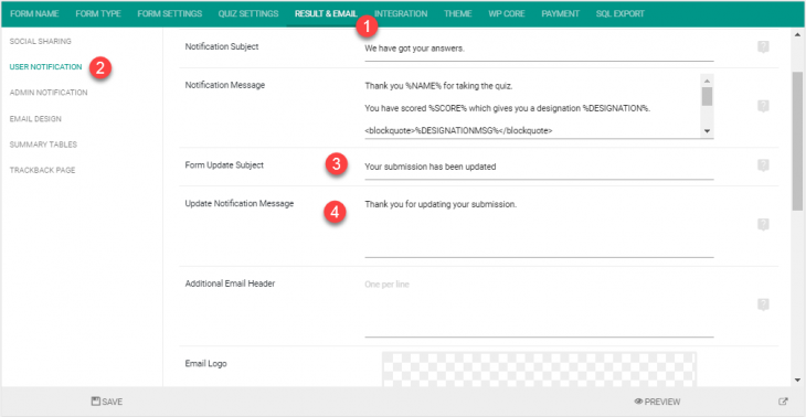 Update Email Notification