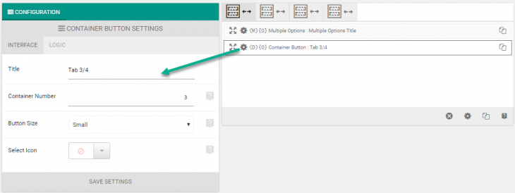 Container Button Setting