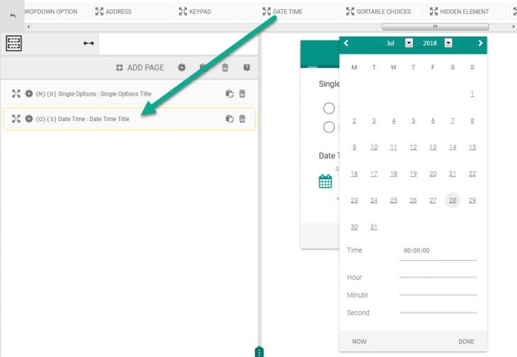 Date time picker element