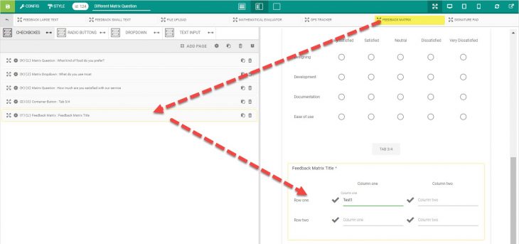 Working with Matrix Feedback Element