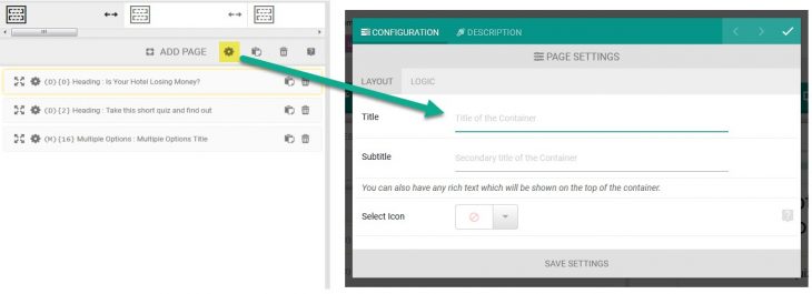 Continer Page Setting