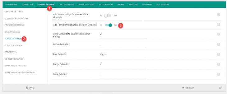 Enable Format String Option