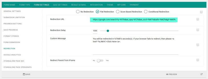 Format string in redirect url